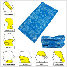 Fabricante de microfibra poliéster estampado Paisley Biker Snowboard Outdoor Sports Bandana personalizada